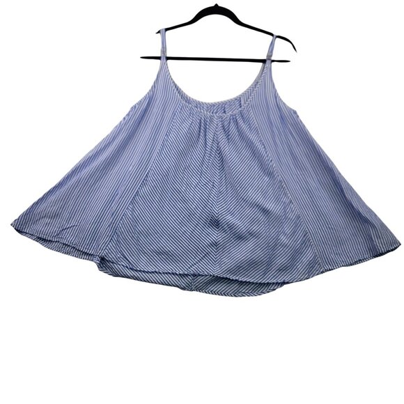 Tommy Bahama Blue White Striped Adjustable Strap Flowy Camisole Oversized Small - Picture 2 of 11